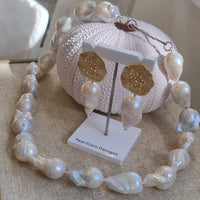 Milana Baroque Pearl Earrings and necklace