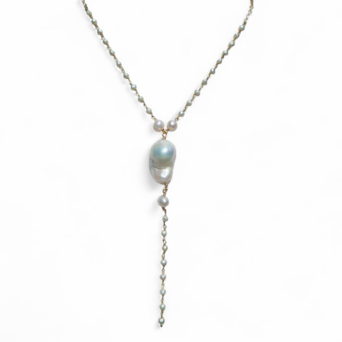 Mira Freshwater Pearl Lariat Necklace