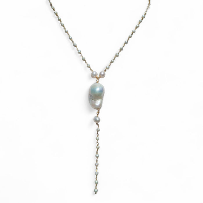 Mira Freshwater Pearl Lariat Necklace