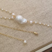Mira Freshwater Pearl Lariat Necklace