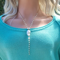 Mira Freshwater Pearl Lariat Necklace