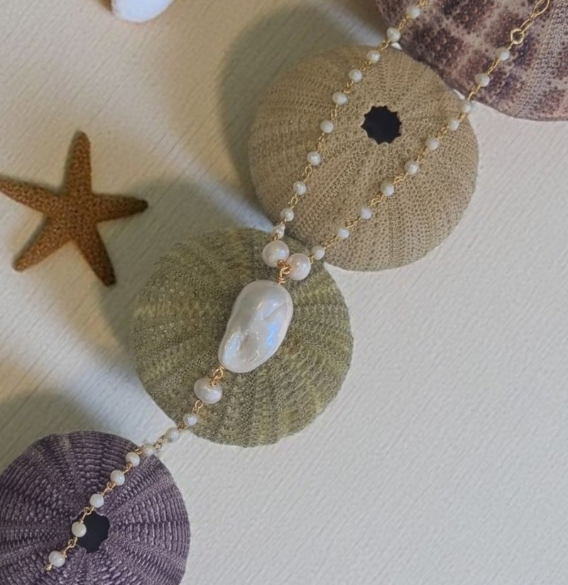 Mira Freshwater Pearl Lariat Necklace