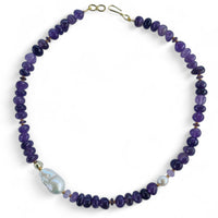 Mood Necklace with Amethyst and Freshwater Pearl