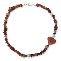Mood Necklace with Carnelian and Freshwater Pearl