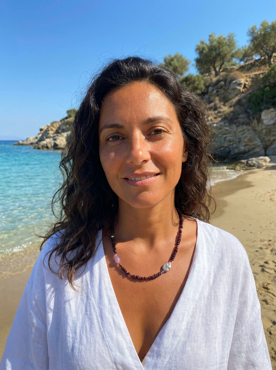 Mood Necklace with Garnet Amethyst and Freshwater Pearl