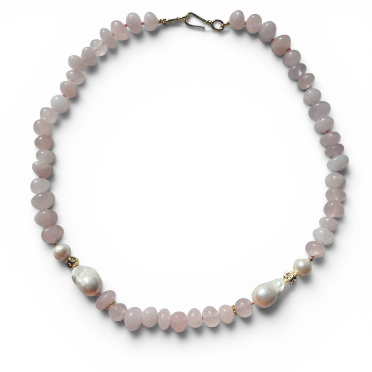 Mood Necklace with Rose Quartz and Freshwater Pearl