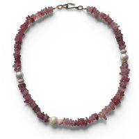 Mood Necklace with Strawberry Quartz, Pink Opal and Freshwater Pearl