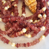 Mood Necklace with Strawberry Quartz, Pink Opal and Freshwater Pearl