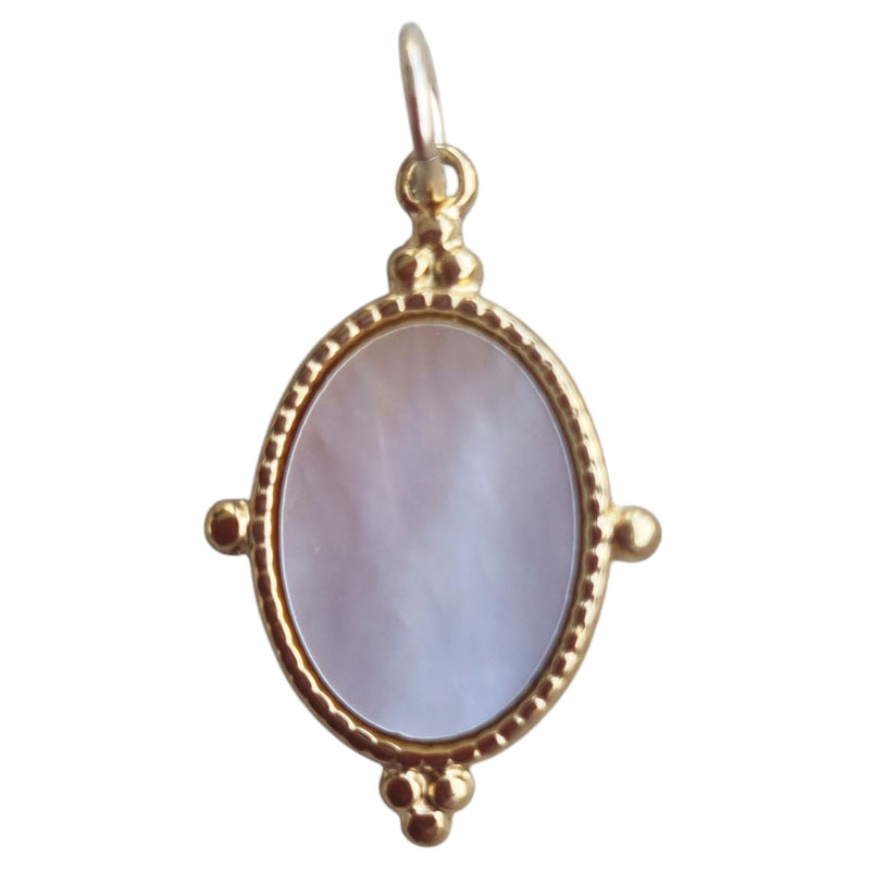 Sage Gemstone Pendants Charms Mother Of Pearl