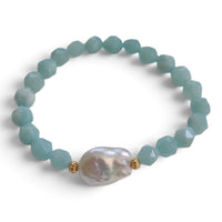 Myanmar Jade and Freshwater Pearl Bracelet