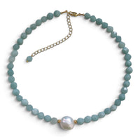 Myanmar Jade and Freshwater Pearl Necklace