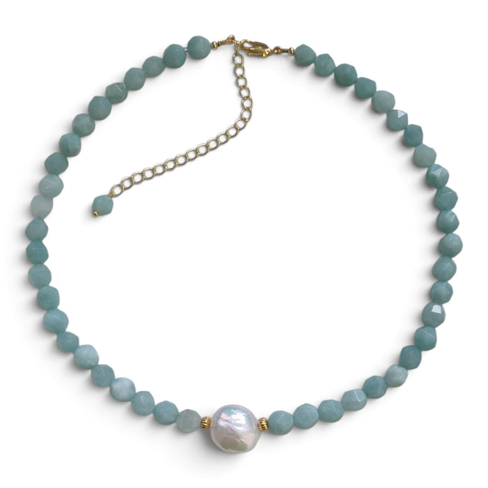 Myanmar Jade and Freshwater Pearl Necklace
