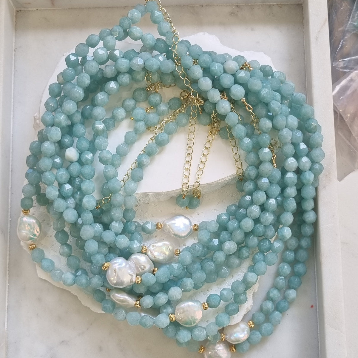 Myanmar Jade and Freshwater Pearl Necklace