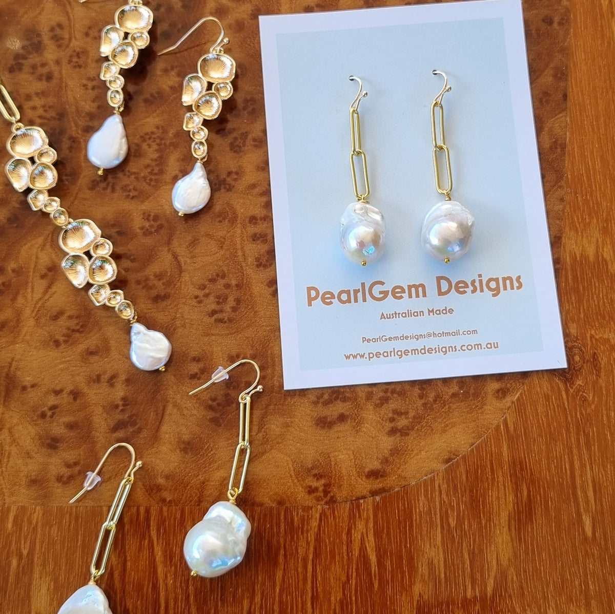 Navigio Paperclip large Baroque Freshwater Pearl Earrings