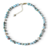 Nerissa Larimar and Pearl Necklace