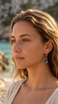 Oahu Grey Freshwater Pearl Earrings