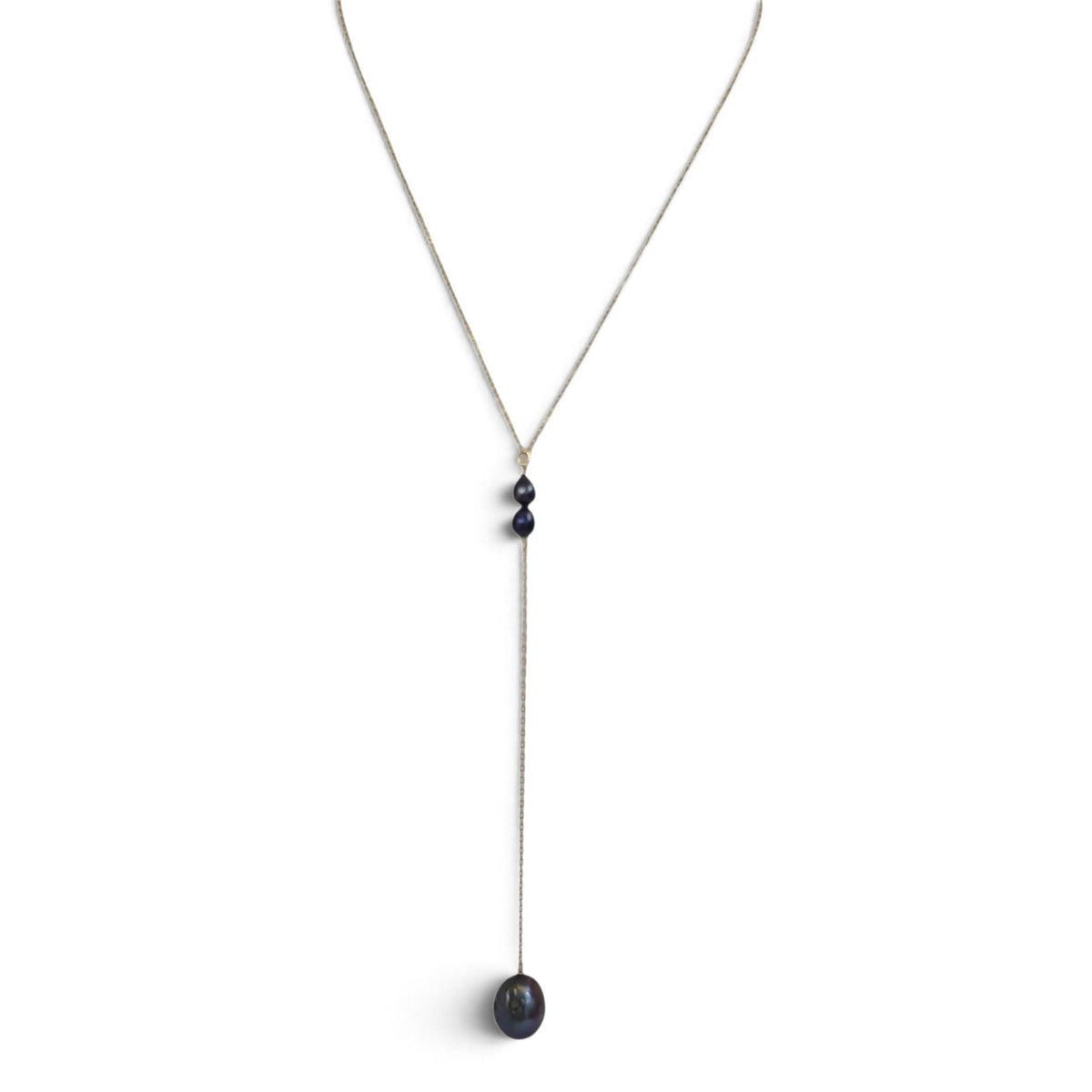 Oahu Grey Freshwater Pearl Lariat Necklace