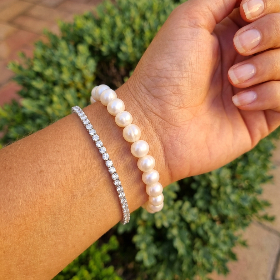Oceano Freshwater Pearl Elastic Bracelet