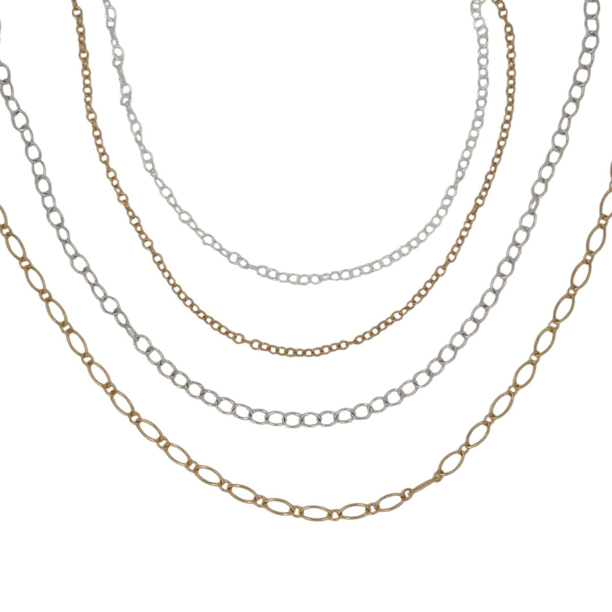 Paris Sterling Silver and Gold filled Chain Necklaces