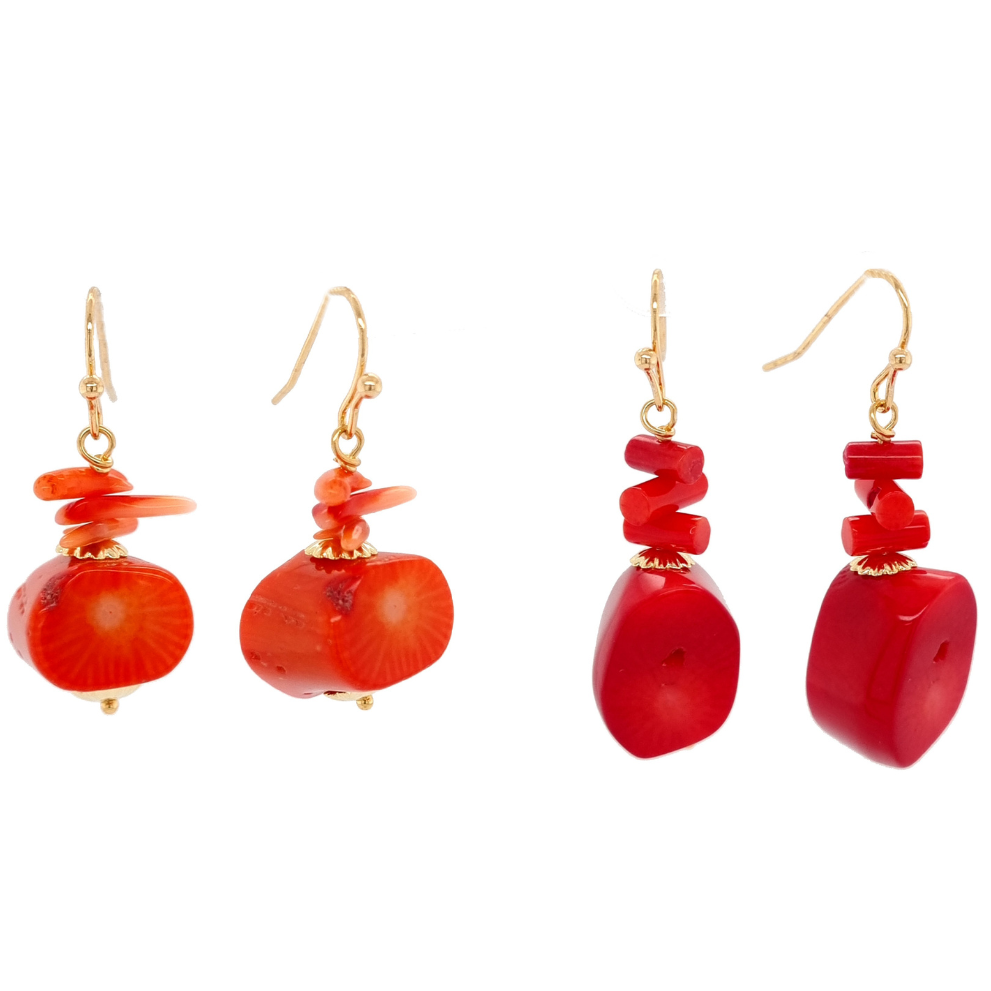 Paige Coral Earrings Red or Orange