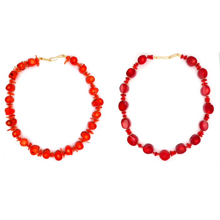 Paige Coral Necklace Red or Orange
