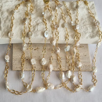 Pearlicious Keshi Pearl Chain Link Necklace
