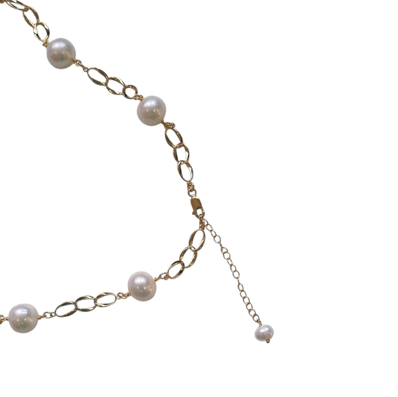 Pearlicious long Pearl Chain Link Necklace