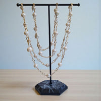 Pearlicious long Pearl Chain Link Necklace