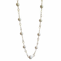 Pearlicious long Pearl Chain Link Necklace