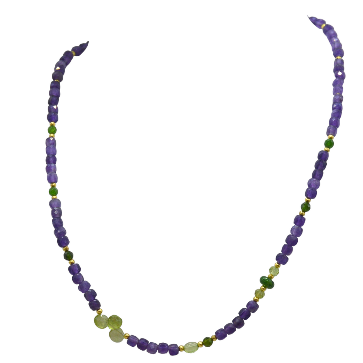 Jasmine Amethyst, Peridot and Chrome Diopside Necklace