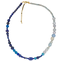 Azure Aquamarine, Blue Lace Agate, Apatite, Lapis and Kyanite Necklace