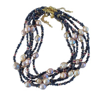 Pacifica Keshi Pearl and Ruby Necklace