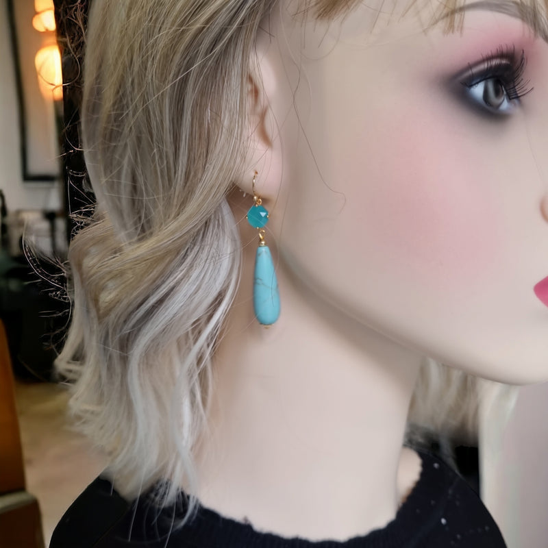 Jessi Turquoise Howlite Earrings