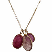 Tatiana 3 Gemstone drop No.10 Sponge Quartz, Ruby and Pink Tourmaline one only