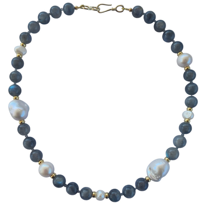 Joyla Labradorite and Pearl Necklace