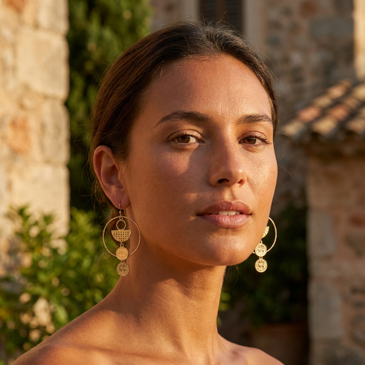 Praia Circle Coin Earrings