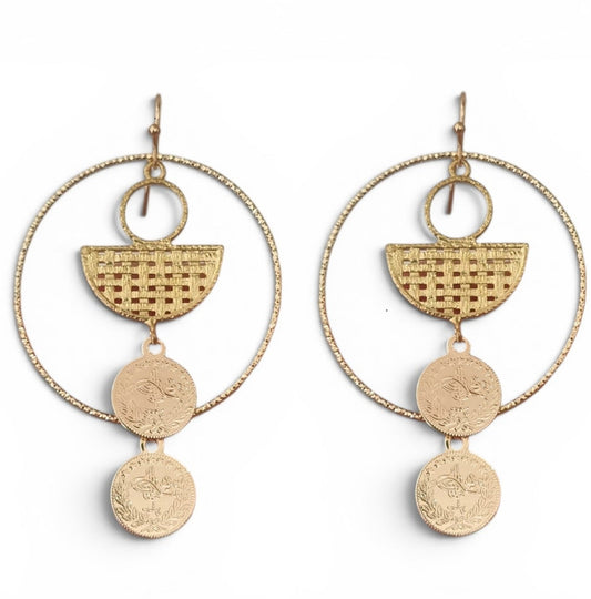 Praia Circle Coin Earrings