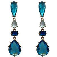 Primavera Crystal Earrings Aquamarine and Sapphire