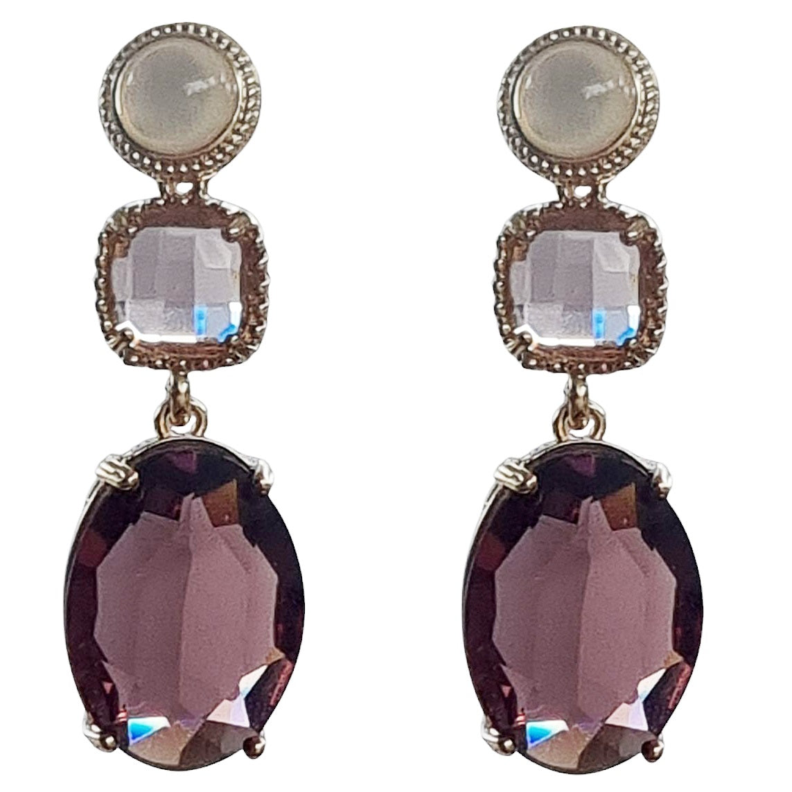 Primavera Crystal Earrings  Mother of Pearl Rouge