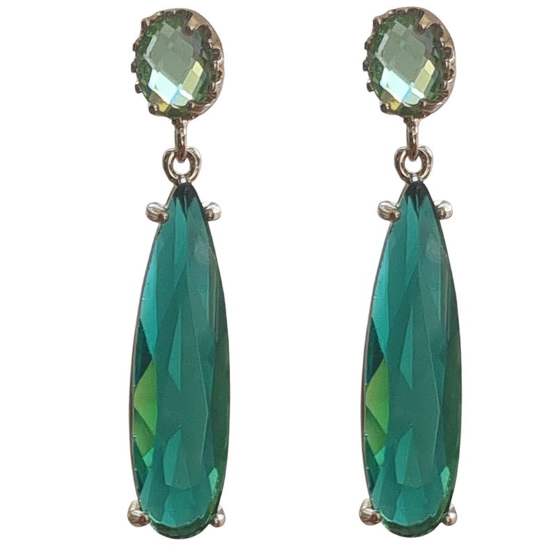 Primavera Crystal Earrings Sapphire and Peridot