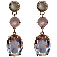Primavera Crystal Earrings  Mother of Pearl Rose