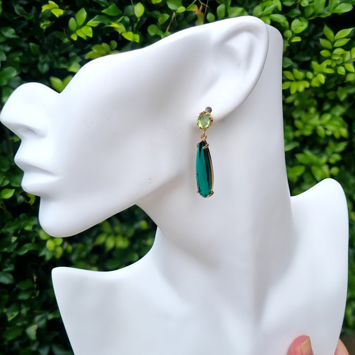 Primavera Crystal Earrings Sapphire and Peridot