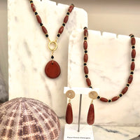 Ravello_Red_Jasper_Earrings, necklace and pendant