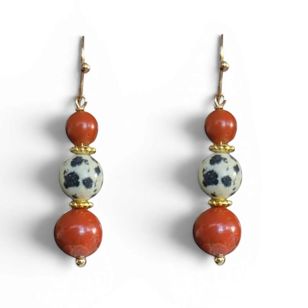 Ravello Red and Damation Jasper Earrings