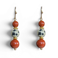 Ravello Red and Damation Jasper Earrings