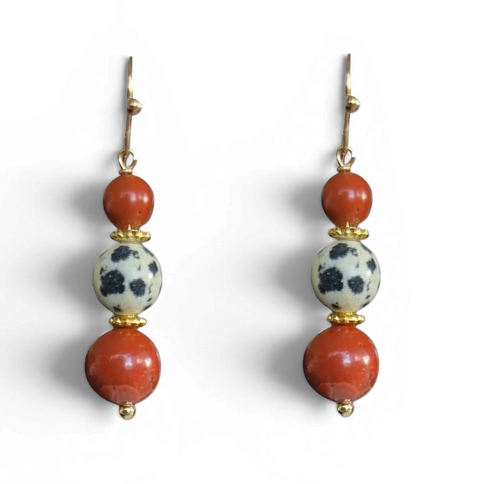 Ravello Red and Damation Jasper Earrings