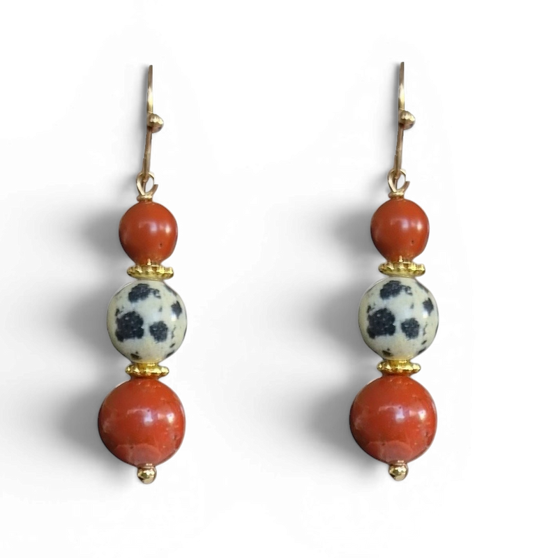 Ravello Red and Damation Jasper Earrings