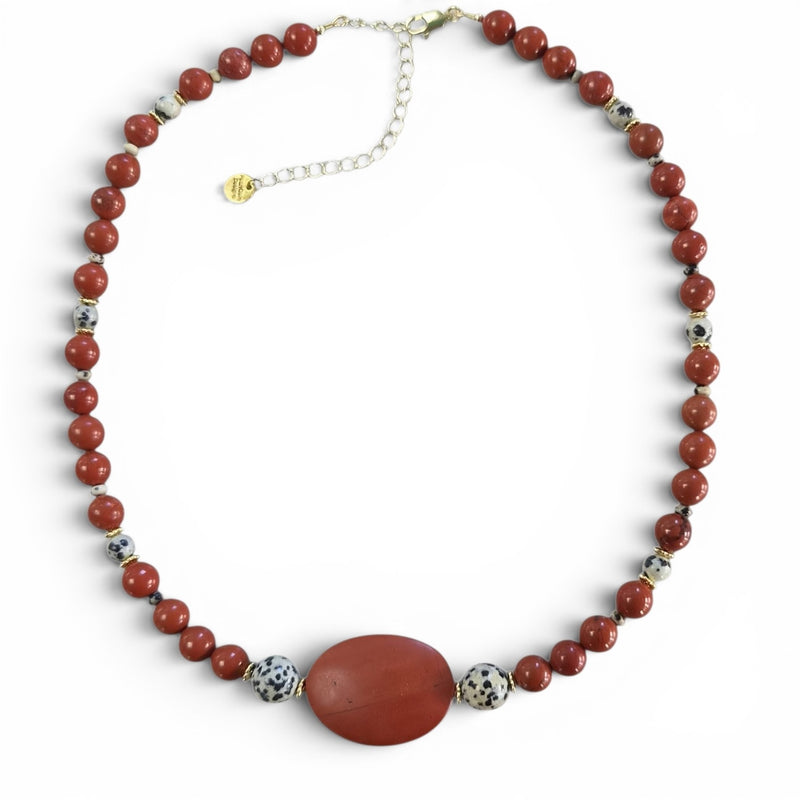 Ravello Red and Damation Jasper necklace