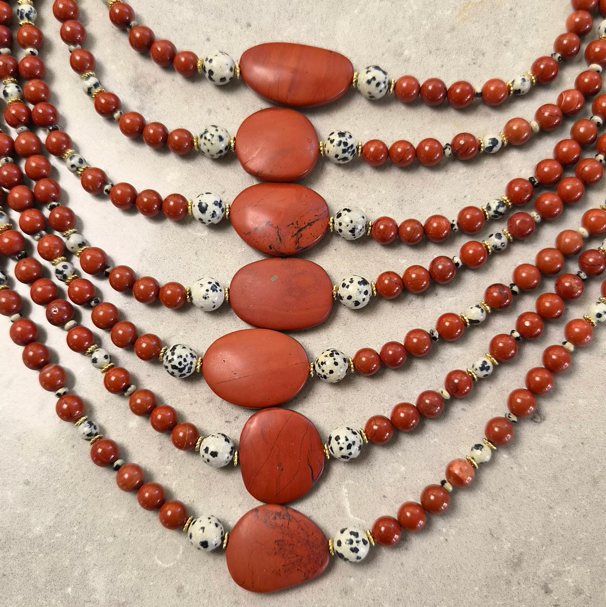 Ravello Red and Damation Jasper necklace