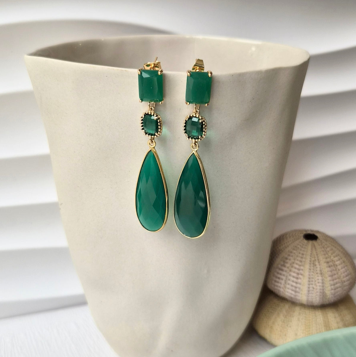 Reverie Green Onyx Earrings